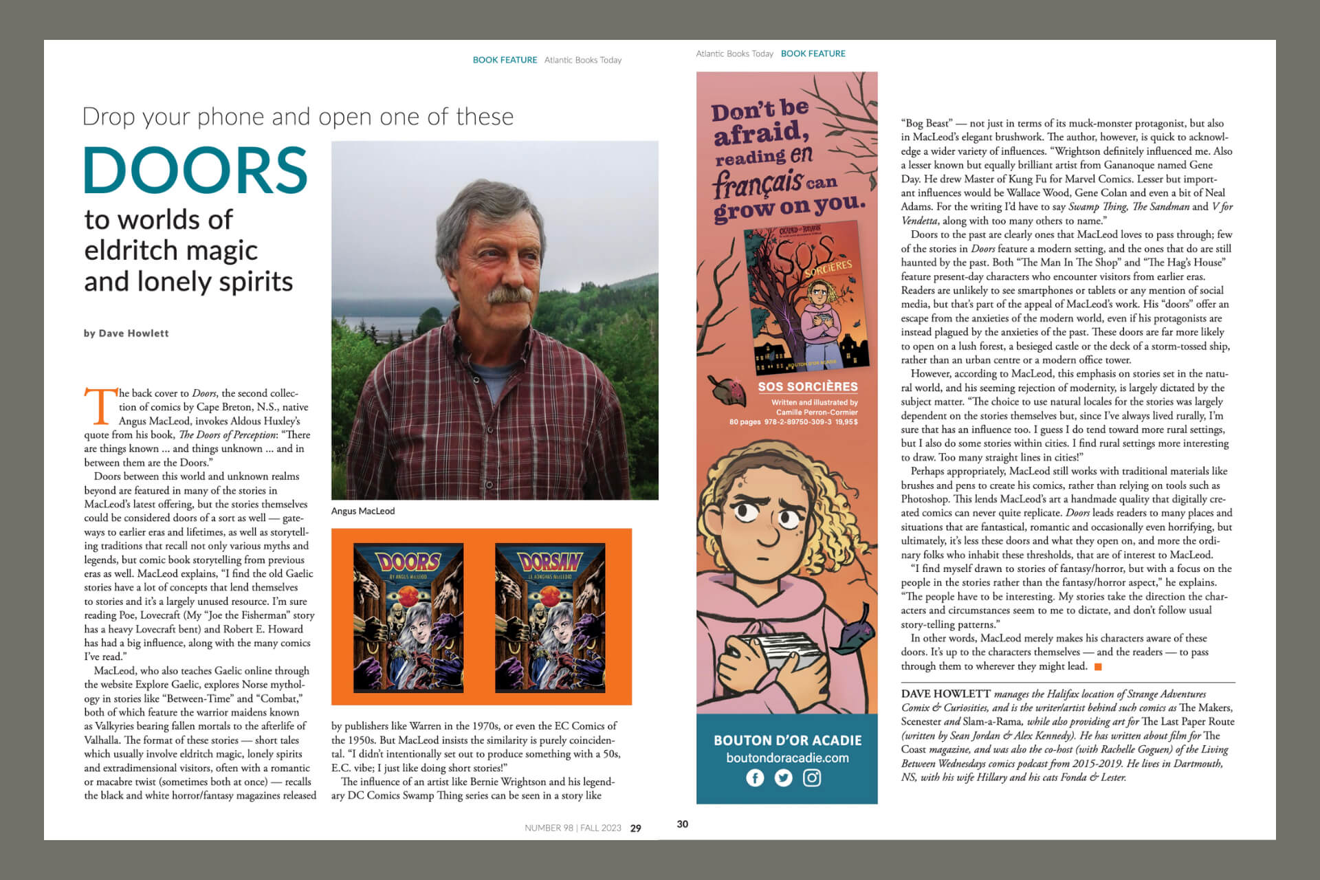 Author-artist Angus MacLeod featured in Atlantic Books Today no. 98